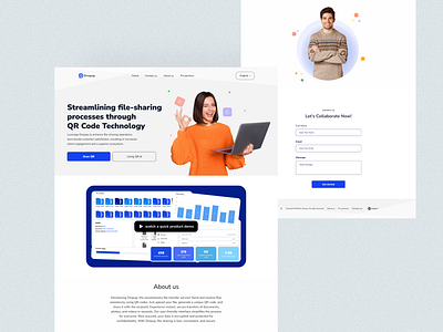 Dropup.io (File-sharing) - Web Design design logo design qr code qr project ui design ux design web application web design website website design