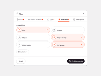 Teraluxe: SaaS Dashboard Real Estate Web App - Amenities 🚿 airbnb amenities chart component dashboard design filter house modal product design property real estate saas ui ui component ui design uiux ux web app web design