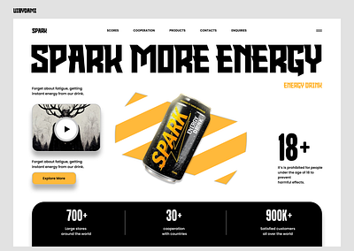 Spark-Energy Drink Website branding design graphic design illustration logo typography ui ux