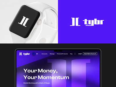 Tybr Branding app bank branding color design digital finance fintech logo marketing money neo tech ui ui design uiux ux