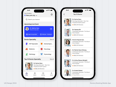 DocTime - Doctor Appointment Booking Mobile App app doctor doctorbooking fitness health health check up booking healthcare interface logo medical ui uiux webapp