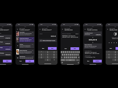 Bank Transfer in Dark Theme app bank banking dark design digital finance fintech modal money receive send tech theme transaction transfer ui ui design uiux ux