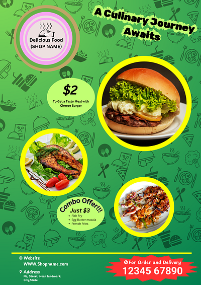 Fresh & Zesty: Restaurant Poster Design branding canva creative showcase culinary art delicious design design inspiration dribble design epic design food design food favorites graphic design icon poster restaurant zesty eats