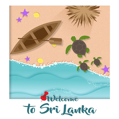 Memories from Sri Lanka ai design draw freelance graphic design illustration illustrator ocean paint sketch sri lanka travel trip vector