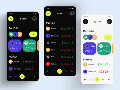 Mobile app for cryptocurrency app crypto cryptocurrency design interface investment mobile trading ui ux