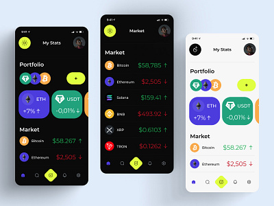 Mobile app for cryptocurrency app crypto cryptocurrency design interface investment mobile trading ui ux