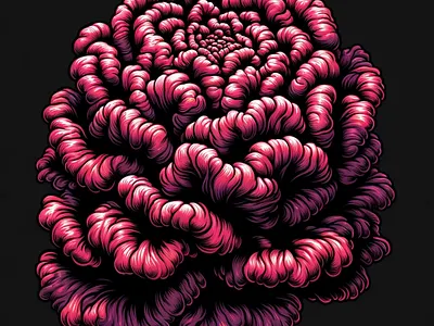 Velvet Celosia by Aravind Reddy Tarugu allure aravind art bold lines brain like celosia contrast design detailed form illustration intense light reddy shadow striking tactile tarugu vector velvet