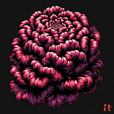 Velvet Celosia by Aravind Reddy Tarugu allure aravind art bold lines brain like celosia contrast design detailed form illustration intense light reddy shadow striking tactile tarugu vector velvet