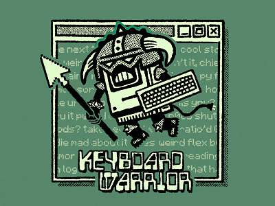 Keyboard Warrior apple arnold barbarian computer cursor harassment macintosh microsoft online retro retro supply co schwarzenegger troll windows