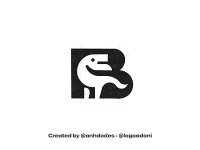 letter B T-rex Dinosaur typo ready-made logo logomark for sale anhdodes branding design illustration logo logo design logo designer logodesign minimalist logo minimalist logo design