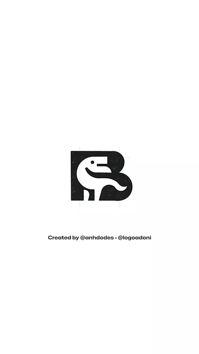 letter B T-rex Dinosaur typo ready-made logo logomark for sale anhdodes branding design illustration logo logo design logo designer logodesign minimalist logo minimalist logo design