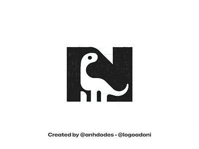 Modern letter N dinosaur ready-made logo logomark for sale anhdodes branding design illustration logo logo design logo designer logodesign minimalist logo minimalist logo design