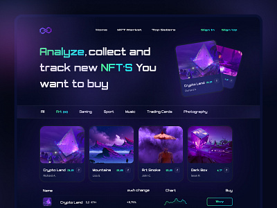 NFT Marketplace - Market Page app design interface marketplace nft ui ux web