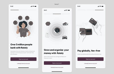 Rately - Onboarding figma fintech onboarding ui ux