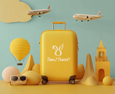 “Time to Travel” Logo Design colourful design doodle illustration logo travel travel logo vector