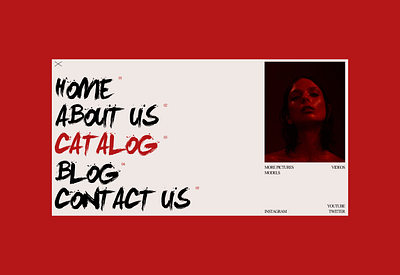 RED MENU landing page menu design minimalistic design ui