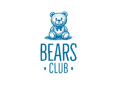 Vintage Logo bear club logo minimal line at taddy bear vintage