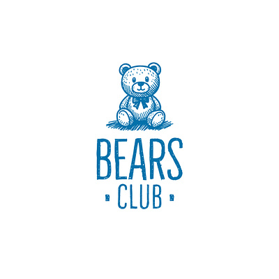 Vintage Logo bear club logo minimal line at taddy bear vintage