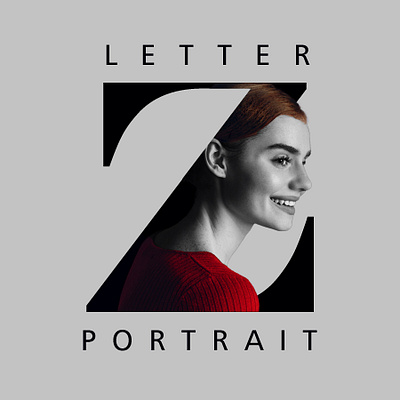 Letter Portrait Photoshop adobe photosop branding design graphic design letter portrait poster design text masking