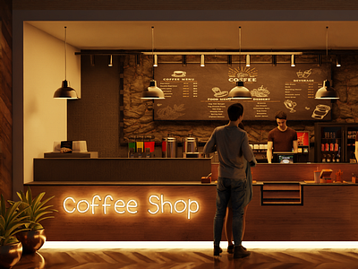 3D Coffee Shop Interior Design in Blender 3dmodeling 3drendering artstation blender blenderartist cafe cgi characterdesign coffee coffee machine coffee shop coffeeshopdesign creativedesign electronics exterior furniture interior interiordesign realistic