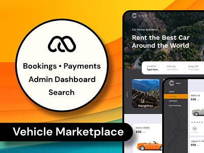 Car Rental - Vechicle Marketplace - No code Web Template bookings bubble io bubble.io dashboard mindforapps no code rental template themes ui design ux design