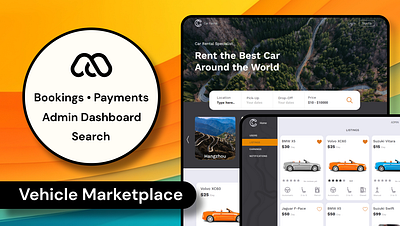 Car Rental - Vechicle Marketplace - No code Web Template bookings bubble io bubble.io dashboard mindforapps no code rental template themes ui design ux design