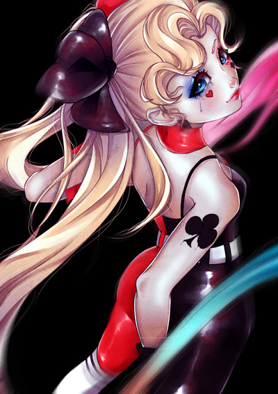 Harley Quinn character design digital art illustration