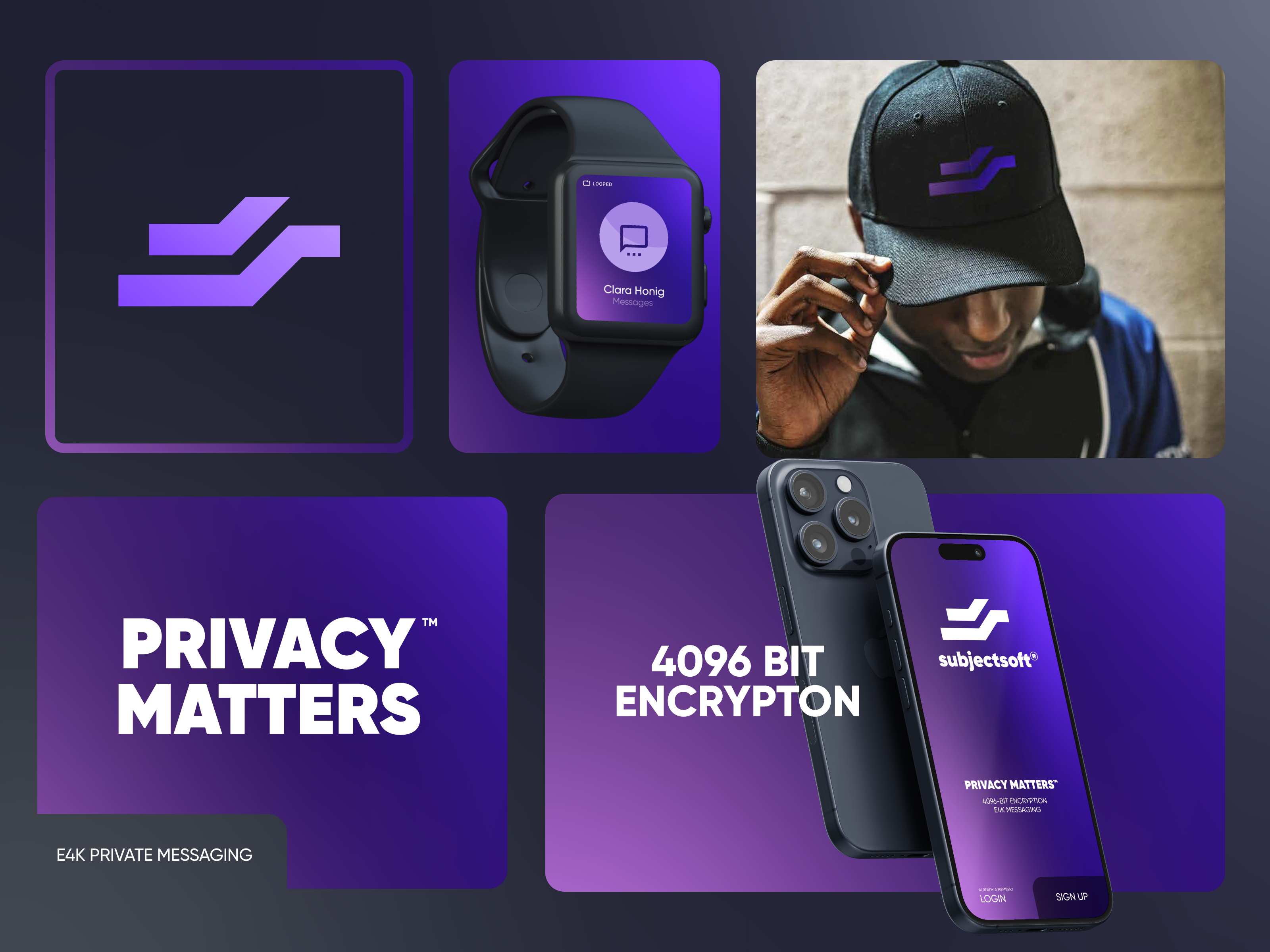 subjectsof® - Branding for a German message encryption company bran design brand design branding brutalist corporate id corporate identity dark design enctyption golden ratio iot logo design logodesign mark messaging mobile app negative space privacy tech whatsapp