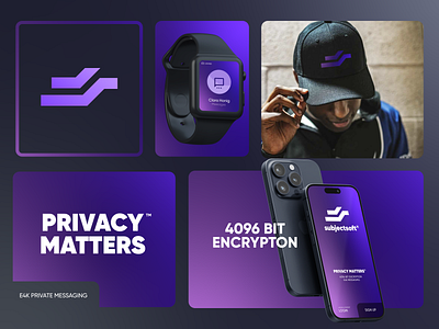 subjectsof® - Branding for a German message encryption company bran design brand design branding brutalist corporate id corporate identity dark design enctyption golden ratio iot logo design logodesign mark messaging mobile app negative space privacy tech whatsapp