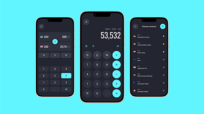 Calculator & Currency converter dailyui flat iphone mobile ui ux