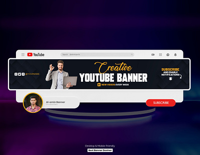 Creative YouTube channel banner design banner channel art youtube youtube banner youtube channel banner yt banner