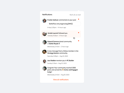 🔔 Notifications Modal ✦ ~Tilda Project alerts dashboard dropdown figma forums game gamers modal notification modal notifications pc platform popup product design saas social media