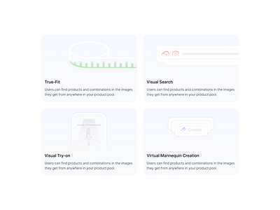 AI Product - Feature Card ai card fashion feature graphic design illustration style stylist true fit try on ui visual
