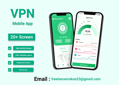 VPN Mobile App Design app desigh branding case study dashboard design graphic design illustration lan logo ui ui ux desigh website desigh