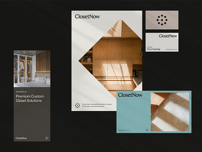 ClosetNow Print Materials abstract architecture branding clean closet design geometric graphic design identity interior logo materials modern print shadow shapes space wardrobe