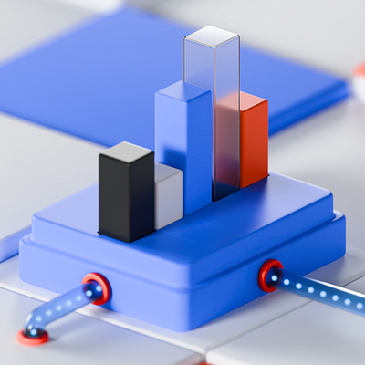 Abstract Bar Chart Hi-Tech illustration 3d 3d icons abstract abstract composition bar chart blender 3d composition hi tech icons illustration infographics