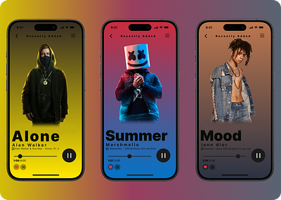 Music Player Design app branding graphic design music player ui ux ux design