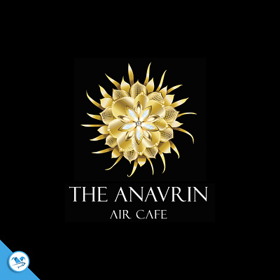 Air Cafe Logo air cafe logo cafe logo cafe logo design flower logo golden logo illustration logo logo design