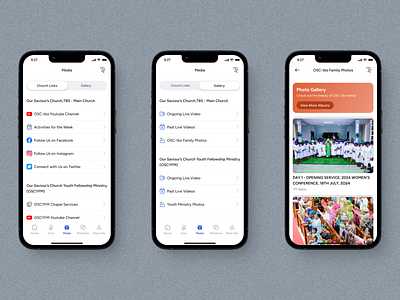 Church App: Media animation app branding design figma graphic design illustration ios iphone logo minimal mobile ui ux