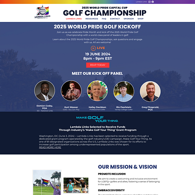 Golf Championship Website Design figma