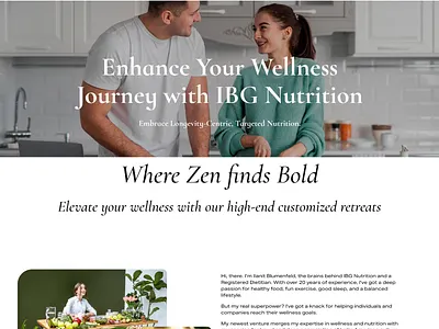 Nutrition Website Design figma