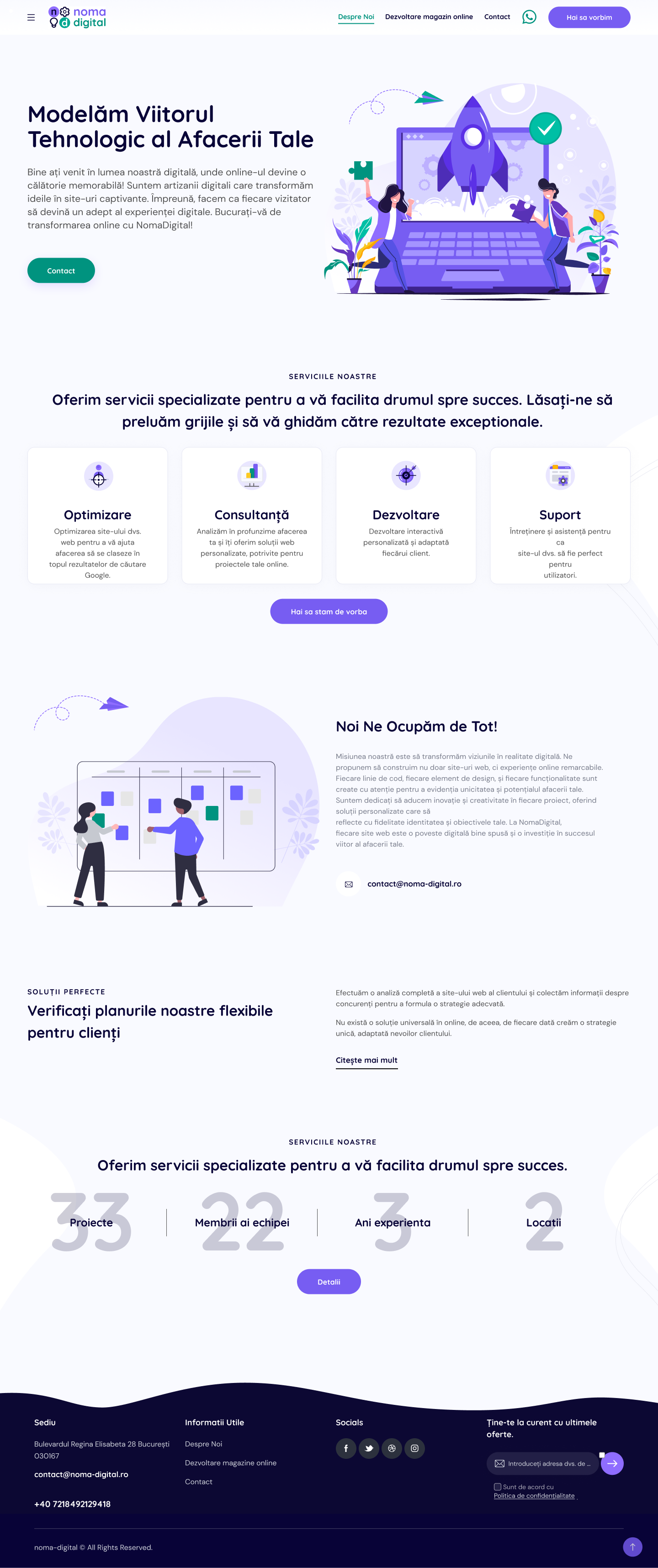 Noma Digital Website agency website illustrations material design purple software agency teal ui ux web agency