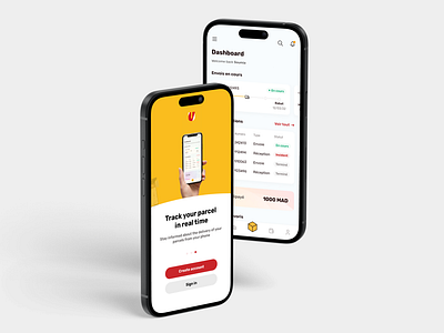 Parcel delivery app design app design create account dashboard mobile landing page login mobile app design mobile design onboarding ui ui design uidesing uiinspiration webdesign website design