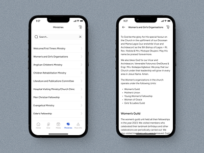 Church App: Ministries animation app apple branding design graphic design illustration ios iphone logo minimal mobile ui ux
