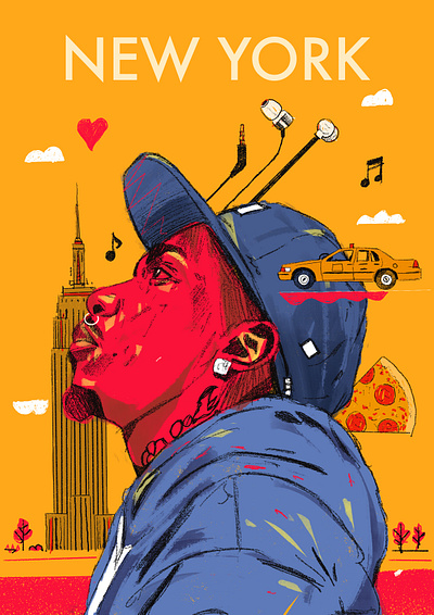 New York, I Love You branding character cool poster design illustrated city illustration illustrator new york new york city nyc people portrait portrait illustration poster poster illustrated poster illustration procreate