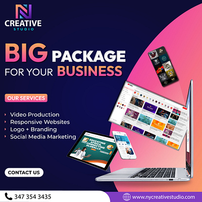 Big Business Boost Package: Video, Branding & Social Media big package branding brochures business design graphic design illustration logo logo branding typography ui ux vector video production