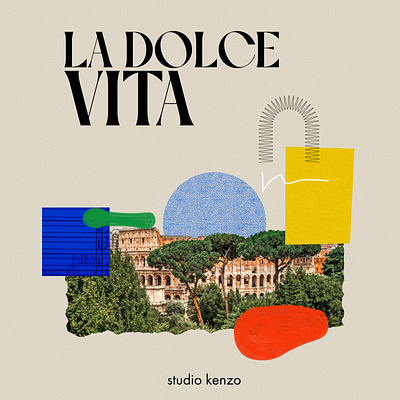 La Dolce Vita- Travel Digital Collage collage digital collage dolce vita italian poster italy rome