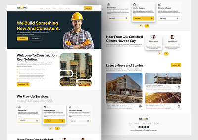 Construction Website Landing Page Design architecture business construction construction website engineer engineering factory industrial industrial landing page industrial website landing page manufacturing website responsive landing page responsive website startup trending web design webflow