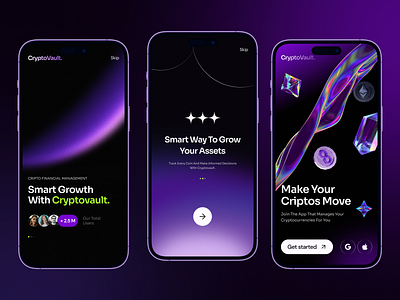 CryptoVault. - Crypto Bank App app bank crypto cryptobank mobile mobileapp ui uxui