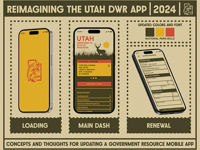 Utah DWR info app design design fishing illustration mobile ux outdoors product design retro ui us design utah dwr vintage